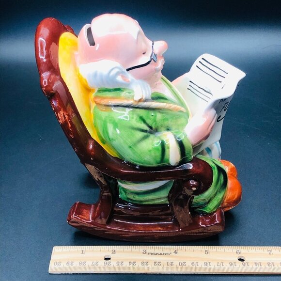 Vintage LEFTON Retirement Fund Ceramic Coin Bank Kitsch Grandpa Gag Gift - Picture 10 of 11